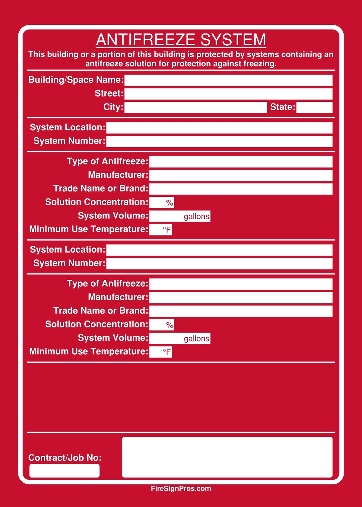 Antifreeze Multiple System Sign Fire Sign Pros