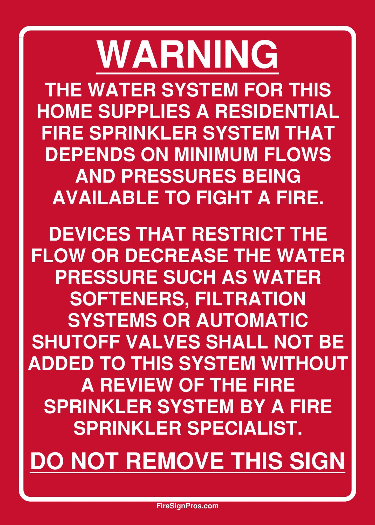Residential System Warning