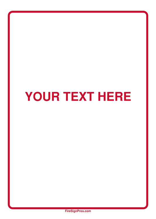Custom System Label Sign (5x7) (White)