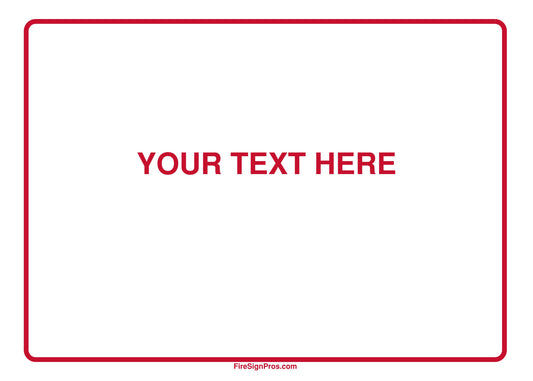 Custom System Label Sign (7x5) (White)